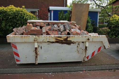 Waste removal trucks collecting waste in Wanstead