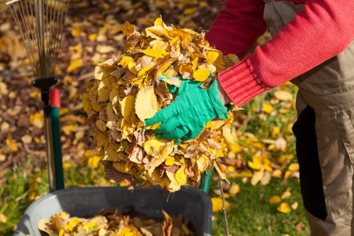 Composting and wood chipping operations during clearance